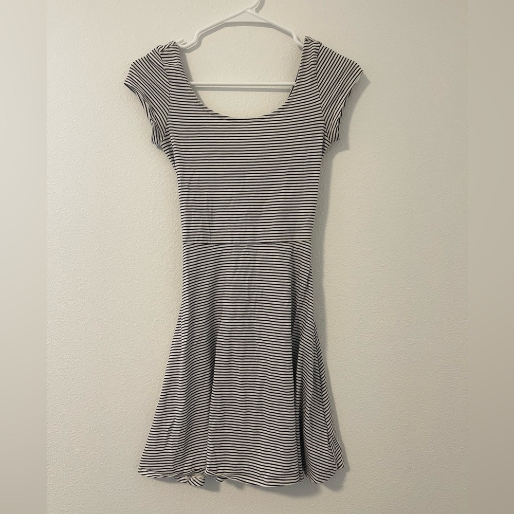 American Eagle Outfitters Black and White Striped Mini Dress